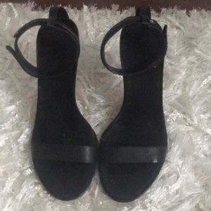 Cole Haan Luxe Black Leather Strappy Heels